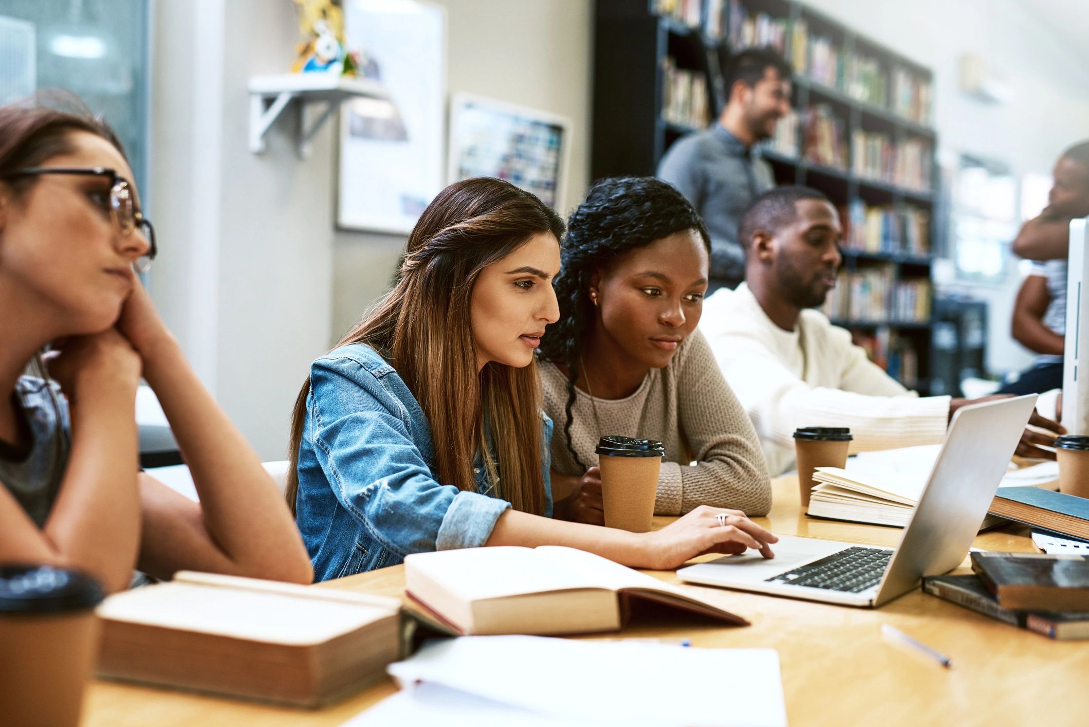 diverse people learning technology online modern